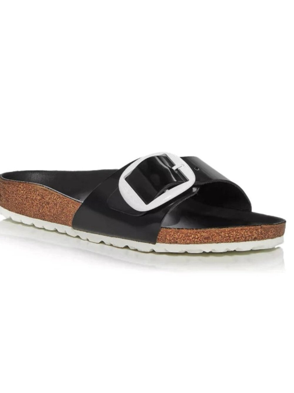 BIRKENSTOCK Madrid Genuine Leather Big Buckle Shiny Patent Slide Sandal 7 NWT